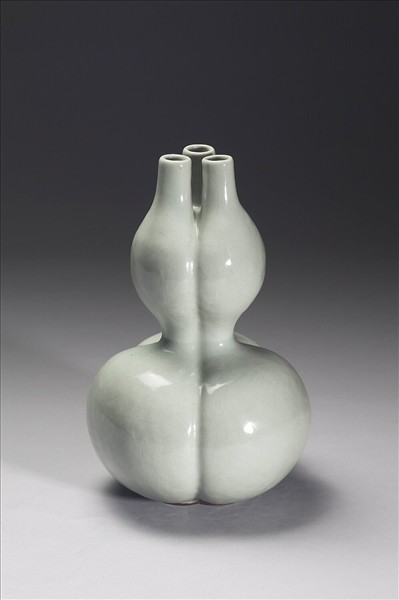 冬青釉三連葫蘆瓶