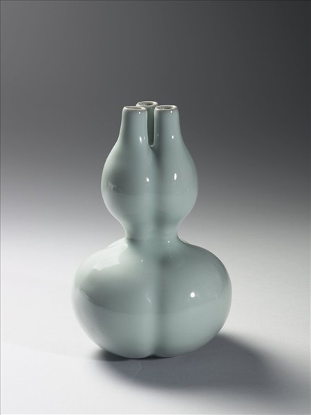 冬青釉三連葫蘆瓶