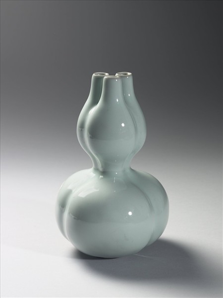 冬青釉三連葫蘆瓶