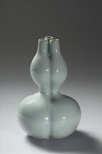 冬青釉三連葫蘆瓶