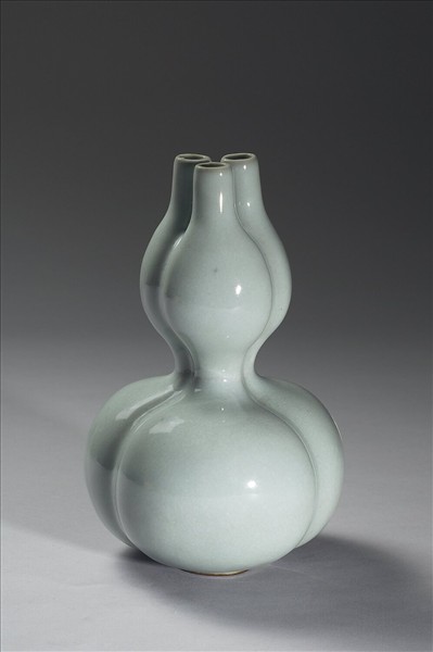 冬青釉三連葫蘆瓶