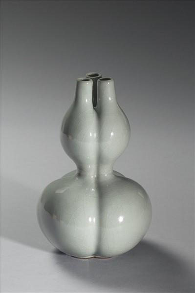 冬青釉三連葫蘆瓶