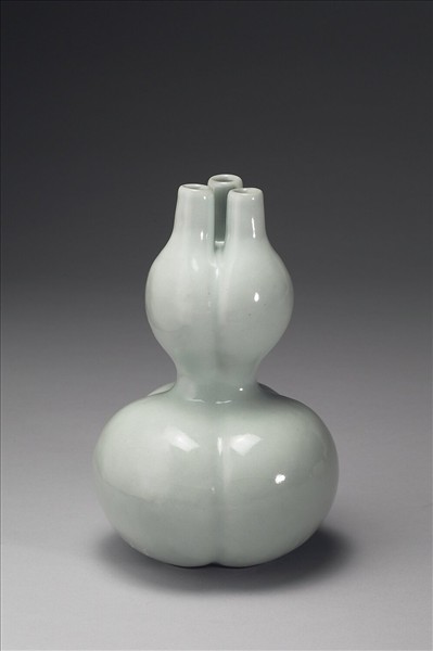 冬青釉三連葫蘆瓶