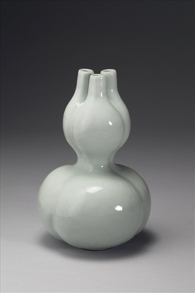 冬青釉三連葫蘆瓶