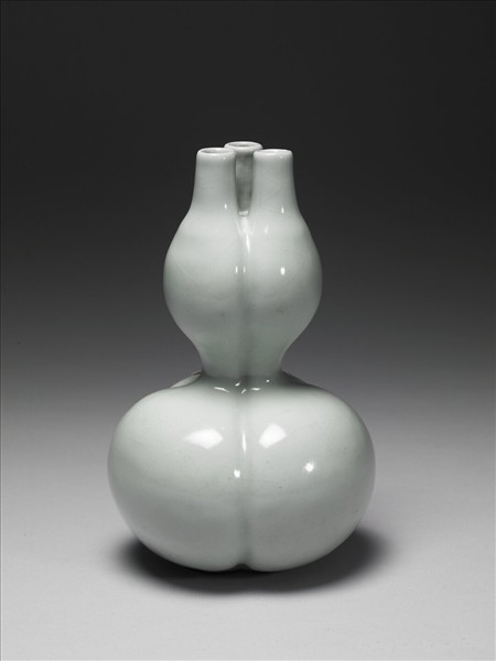 冬青釉三連葫蘆瓶