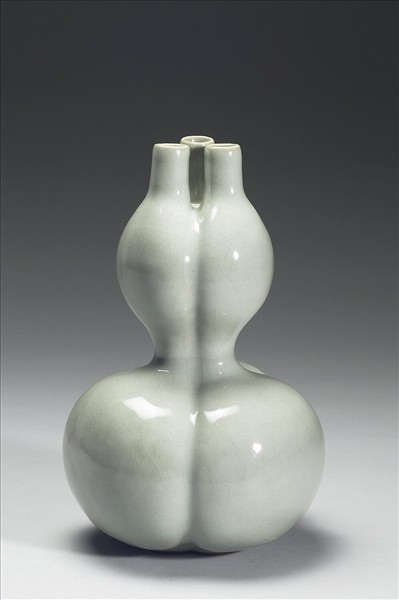 冬青釉三連葫蘆瓶