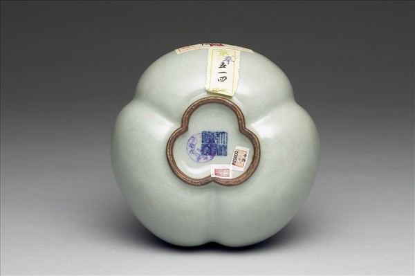 冬青釉三連葫蘆瓶