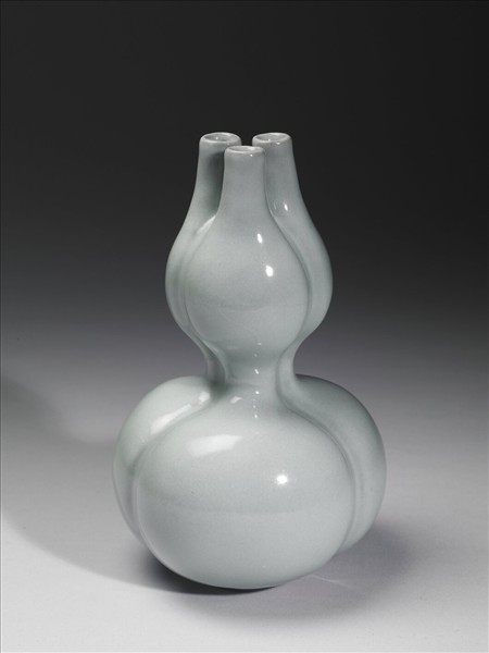 冬青釉三連葫蘆瓶