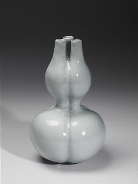 冬青釉三連葫蘆瓶