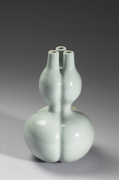 冬青釉三連葫蘆瓶