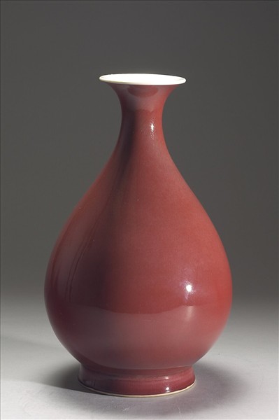 中国 缸豆紅釉 玉壺春瓶 V R7329 中国 缸豆紅釉 玉壺春瓶 V R7329