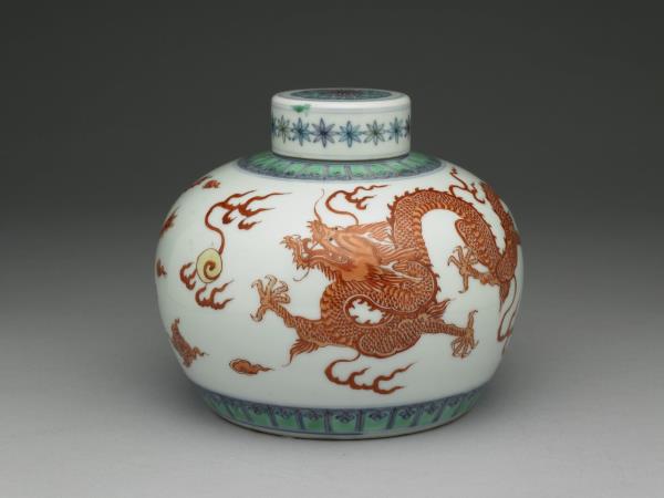 五彩龍鳳紋茶葉蓋罐- 故宮