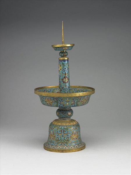 掐絲琺瑯燭台（五供）