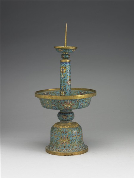 掐絲琺瑯燭台（五供）