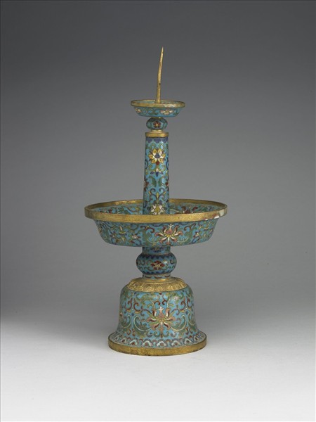 掐絲琺瑯燭台（五供）