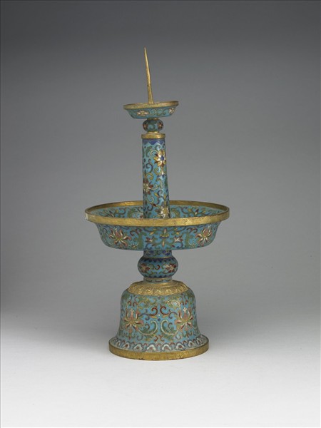 掐絲琺瑯燭台（五供）