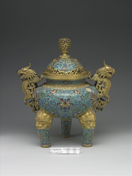 掐絲琺瑯鼎式爐（五供）