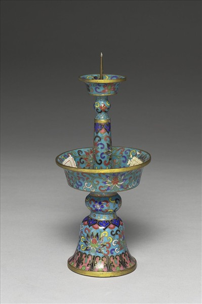 掐絲琺瑯燭台（五供）