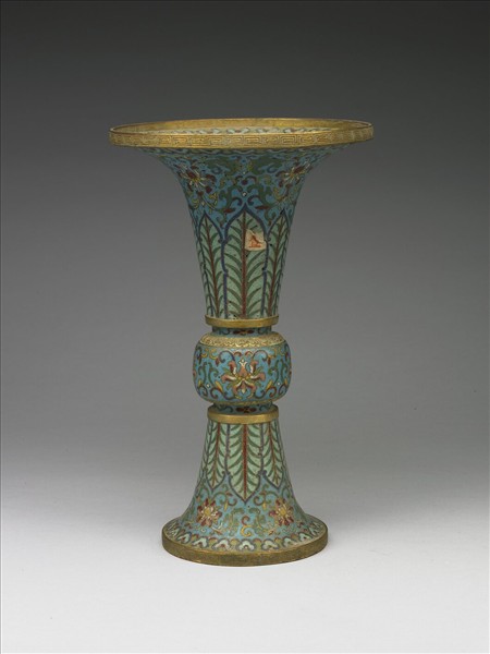 掐絲琺瑯觚形瓶（五供）