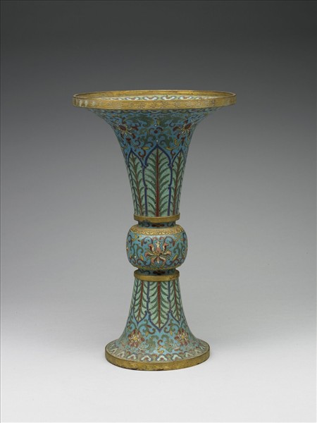 掐絲琺瑯觚形瓶