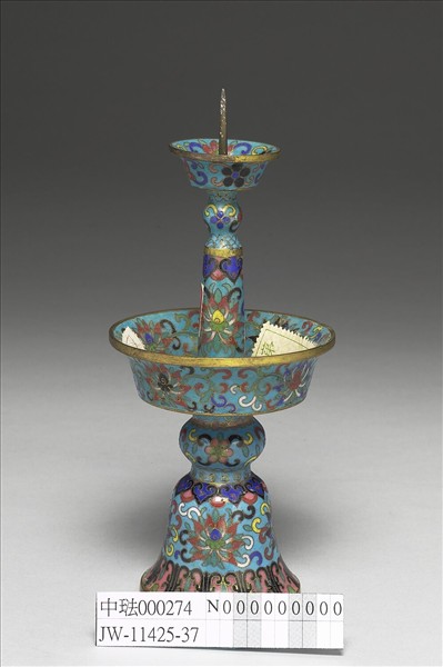 掐絲琺瑯燭台（五供）