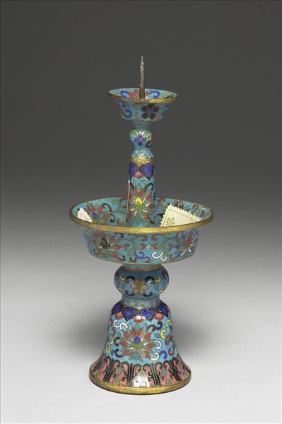 掐絲琺瑯燭台（五供）