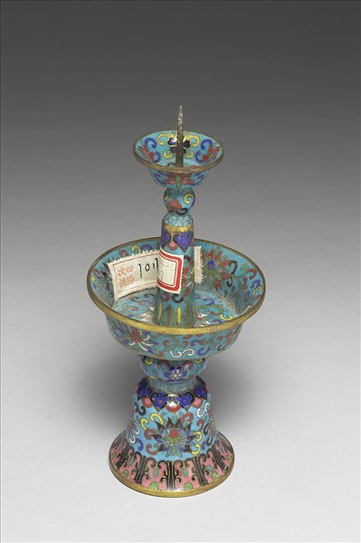 掐絲琺瑯燭台（五供）