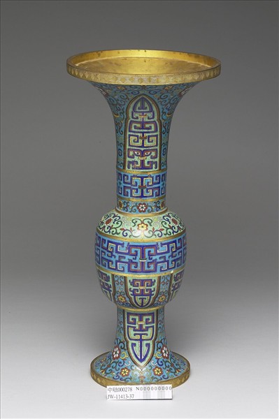 掐絲琺瑯觚形瓶（五供）