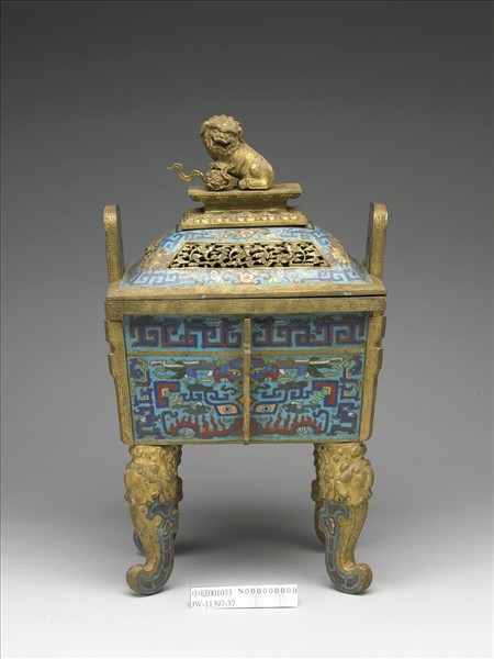 掐絲琺瑯鼎式爐（五供）