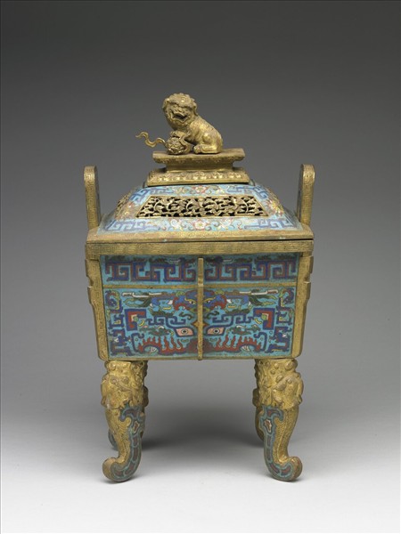 掐絲琺瑯鼎式爐（五供）