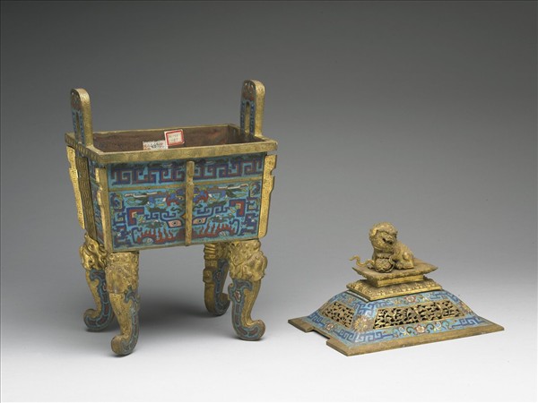 掐絲琺瑯鼎式爐（五供）