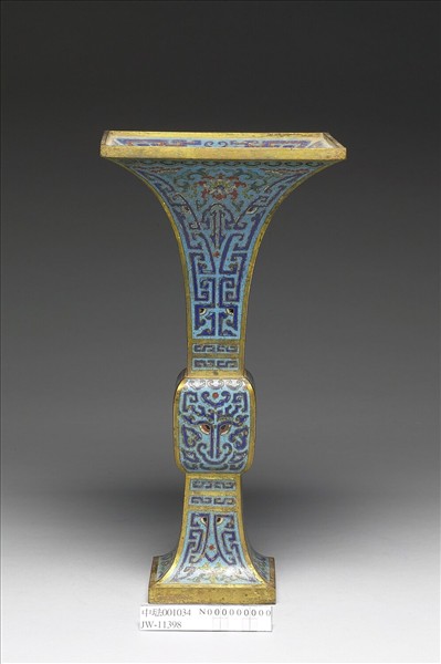 掐絲琺瑯觚形瓶（五供）