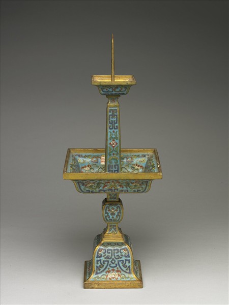 掐絲琺瑯燭台（五供）