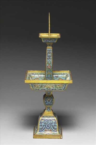 掐絲琺瑯燭台（五供）