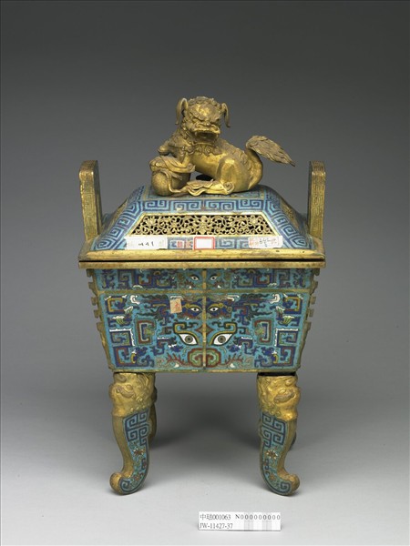 掐絲琺瑯鼎式爐（五供）