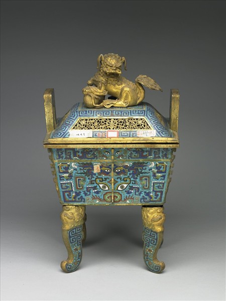 掐絲琺瑯鼎式爐（五供）