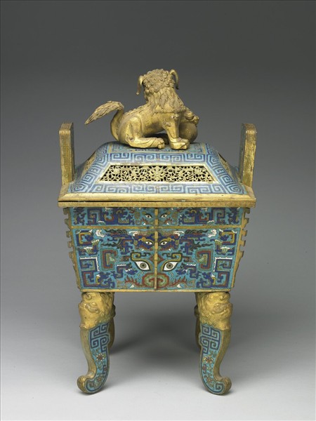 掐絲琺瑯鼎式爐（五供）