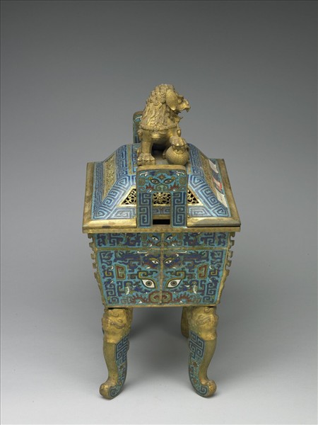 掐絲琺瑯鼎式爐（五供）