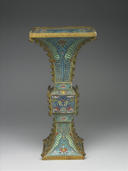 掐絲琺瑯觚形瓶（五供）