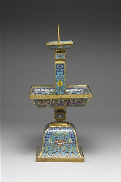 掐絲琺瑯燭台（五供）