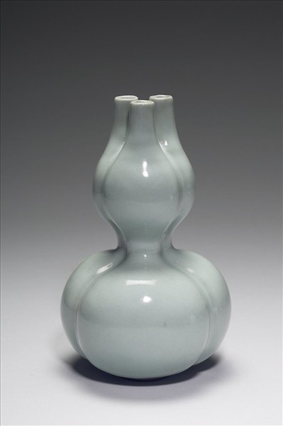 冬青釉三連葫蘆瓶