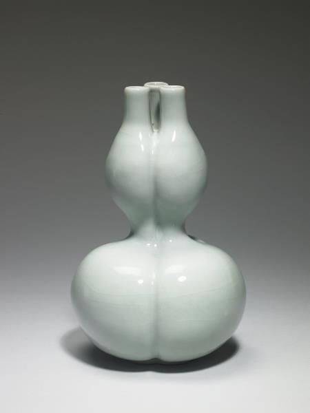 冬青釉三連葫蘆瓶