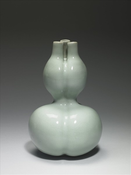 冬青釉三連葫蘆瓶