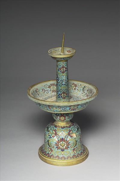 掐絲琺瑯燭台（五供）