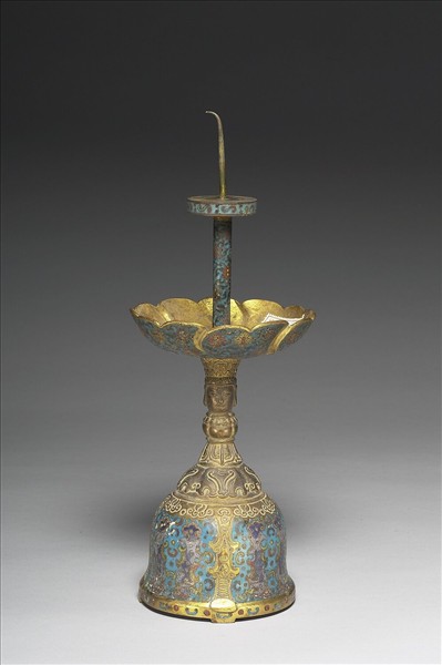 掐絲琺瑯燭台（五供）