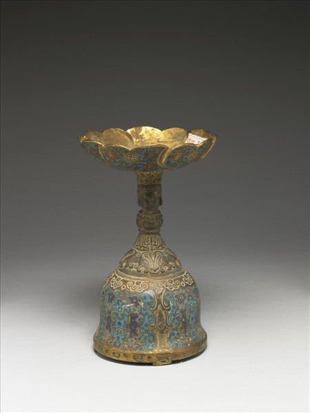 掐絲琺瑯燭台（五供）