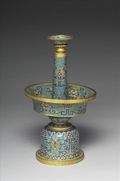 掐絲琺瑯燭台（五供）