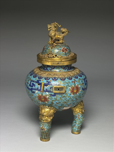 掐絲琺瑯三足爐（五供）