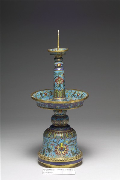 掐絲琺瑯燭台（五供）