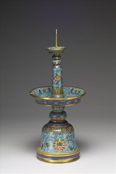 掐絲琺瑯燭台（五供）